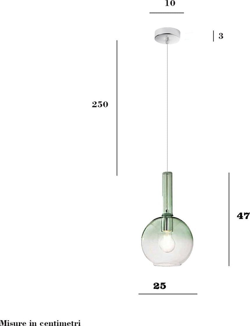 Sospensione vetro verde Perenz LOLLIPOP 8556 VE 6247 CL - 2