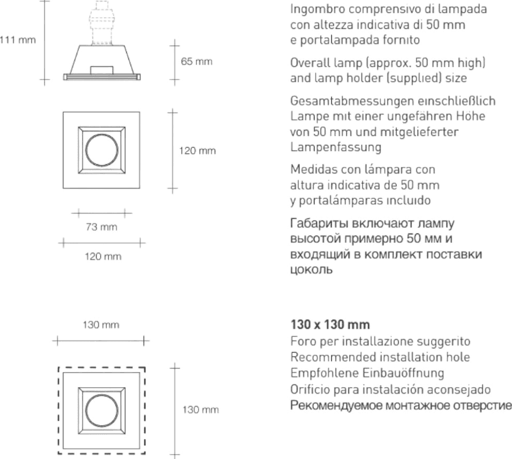 Faretto incasso Sforzin Illuminazione ATTICA T177 GU10 LED orientabile gesso - 5