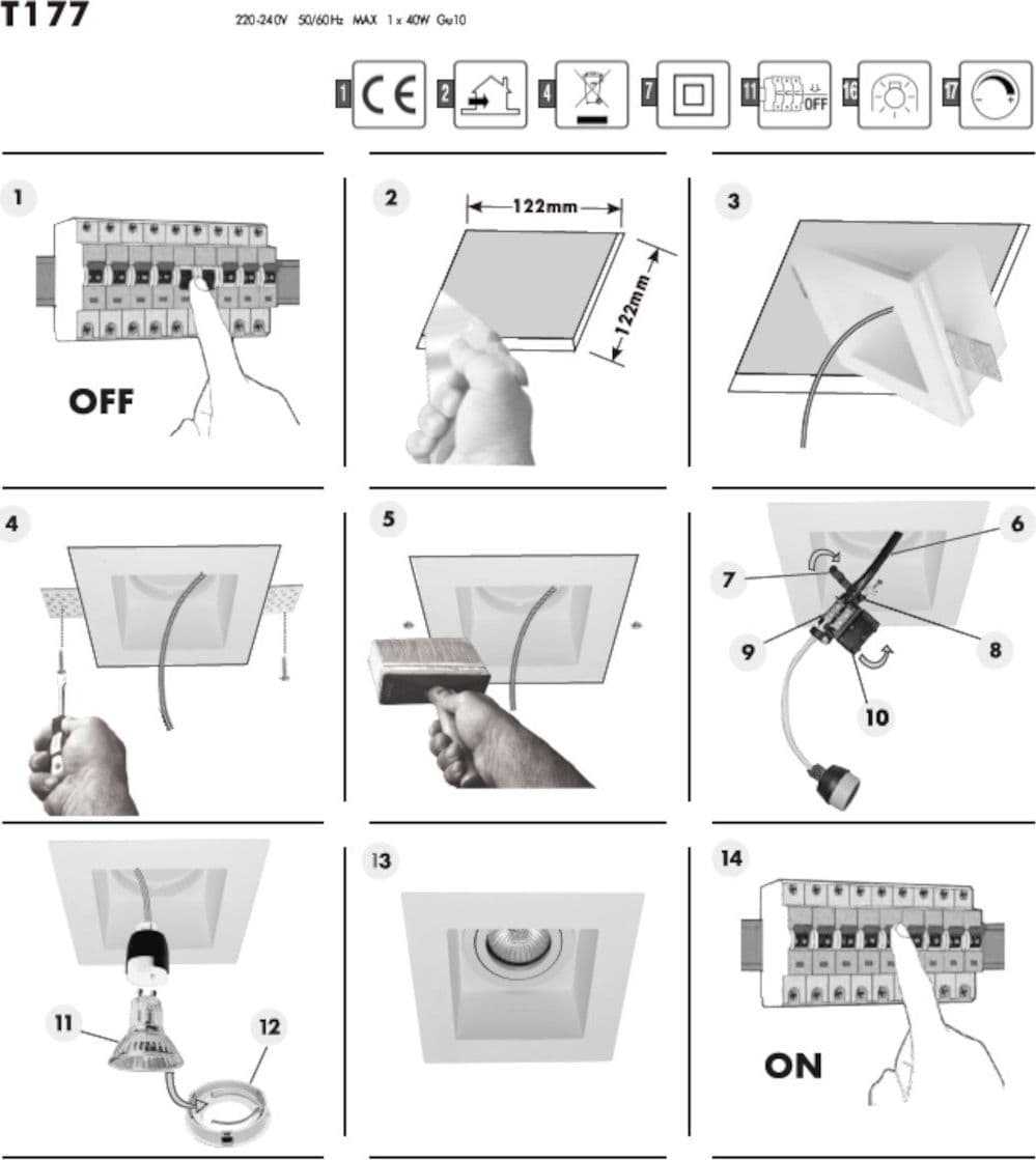 Faretto incasso Sforzin Illuminazione ATTICA T177 GU10 LED orientabile gesso - 6
