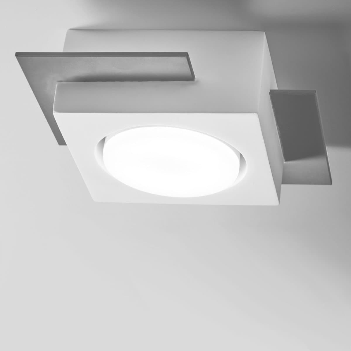Plafoniera moderna Sforzin MILET T474 GX53 LED gesso alluminio - 2