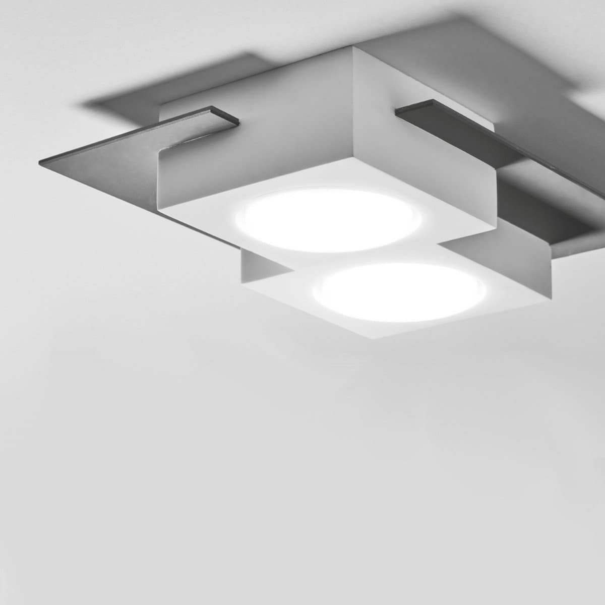 Plafoniera moderna Sforzin MILET T475 GX53 LED gesso alluminio - 2
