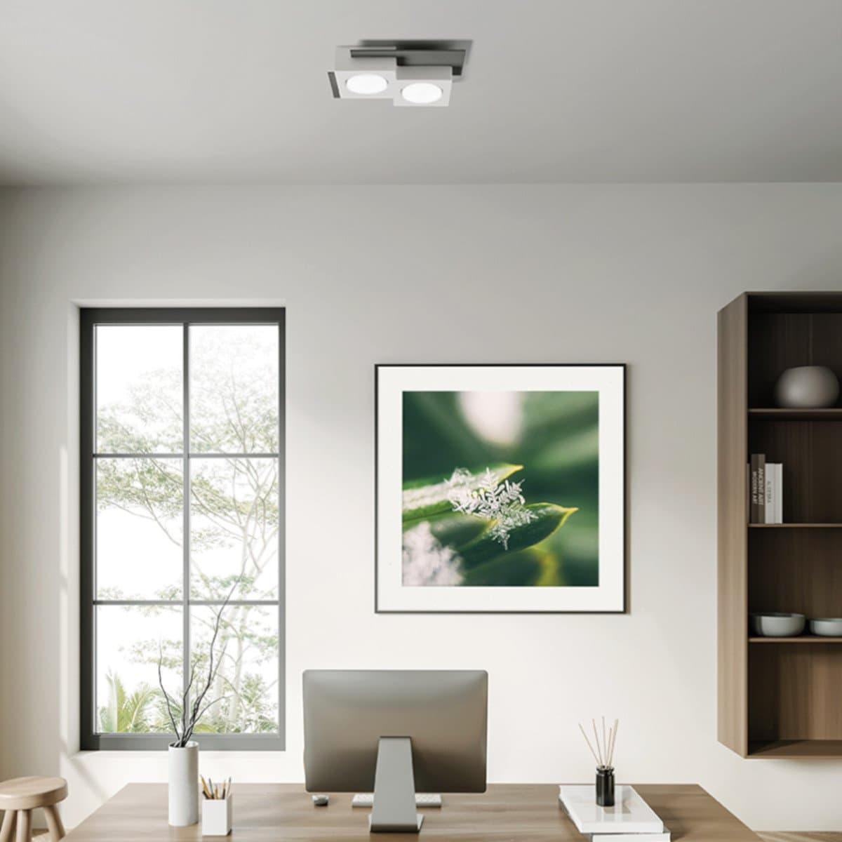 Plafoniera moderna Sforzin MILET T475 GX53 LED gesso alluminio - 3