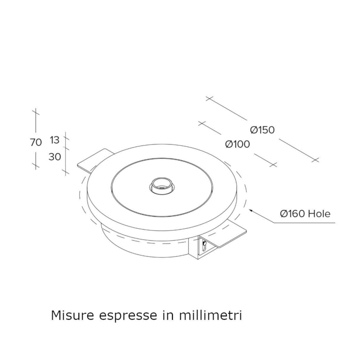Faretto incasso Sforzin RHODIA T471 LED gesso alluminio scomparsa - 3