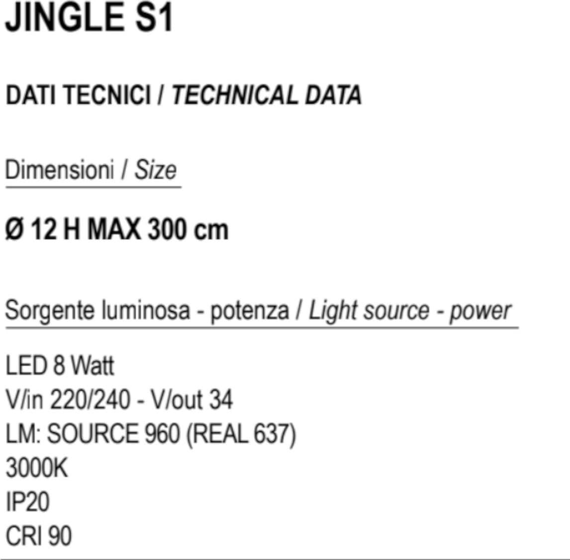 Lampadario moderno Promoingross JINGLE S1 LED 8W 3000K alluminio metacrilato - 13