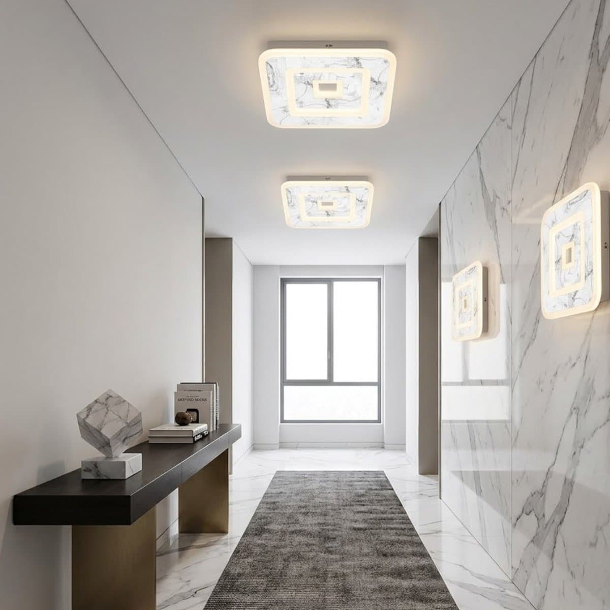 Plafoniera moderna Promoingross HALO Q20 FULL LED CCT 20X20 marmo metallo metacrilato - 2