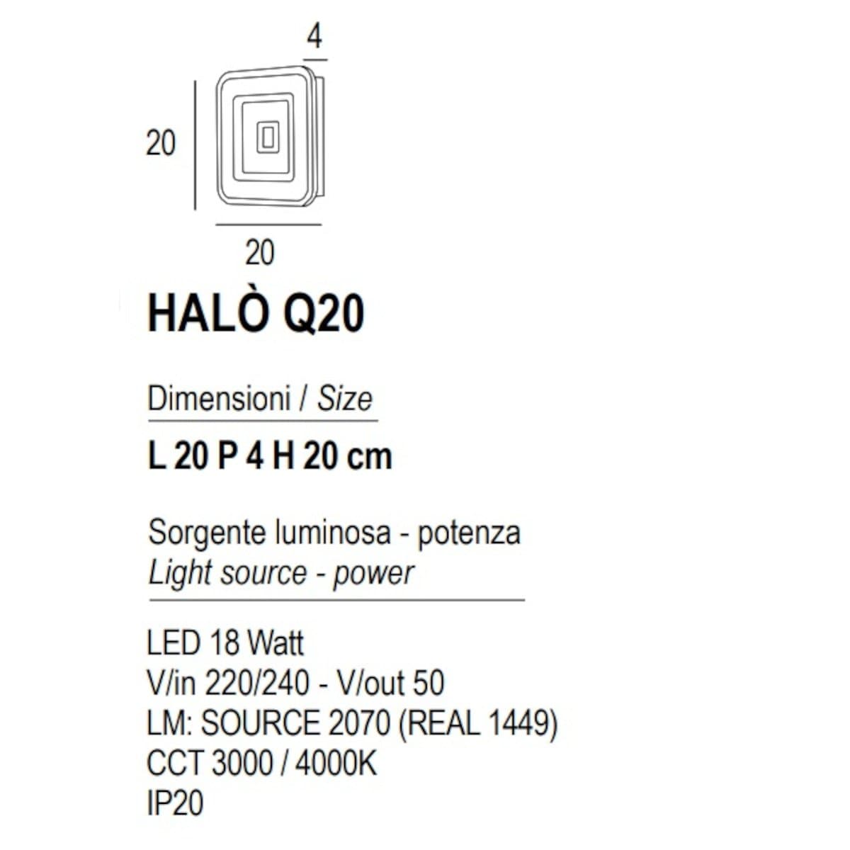 Plafoniera moderna Promoingross HALO Q20 FULL LED CCT 20X20 marmo metallo metacrilato - 4
