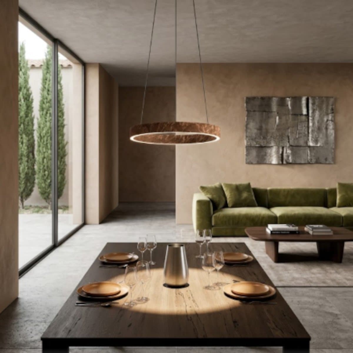 Lampadario moderno Promoingross GAME S40 LED CCT biemissione metallo silicone - 2