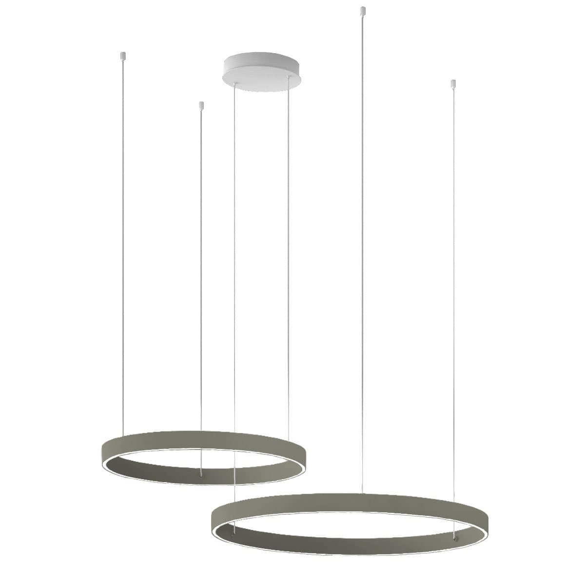 Lampadario moderno Promoingross GAME BIS S80+S100 LED CCT biemissione metallo silicone - 32