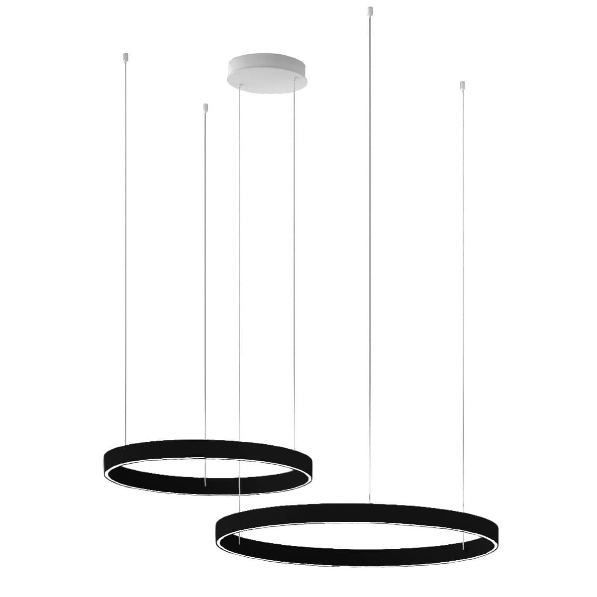 Lampadario moderno Promoingross GAME BIS S80+S100 LED CCT biemissione metallo silicone - 30