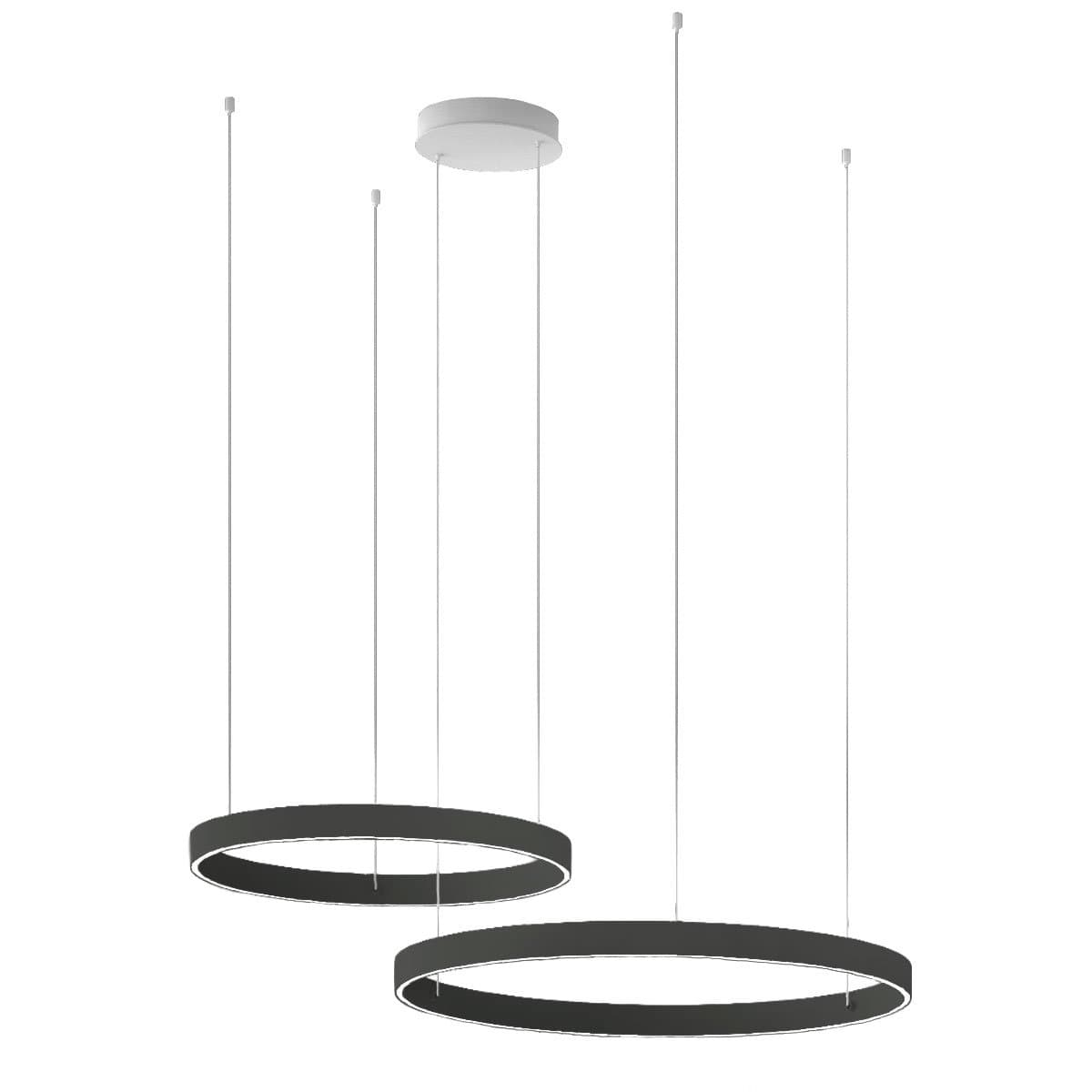 Lampadario moderno Promoingross GAME BIS S80+S100 LED CCT biemissione metallo silicone - 29