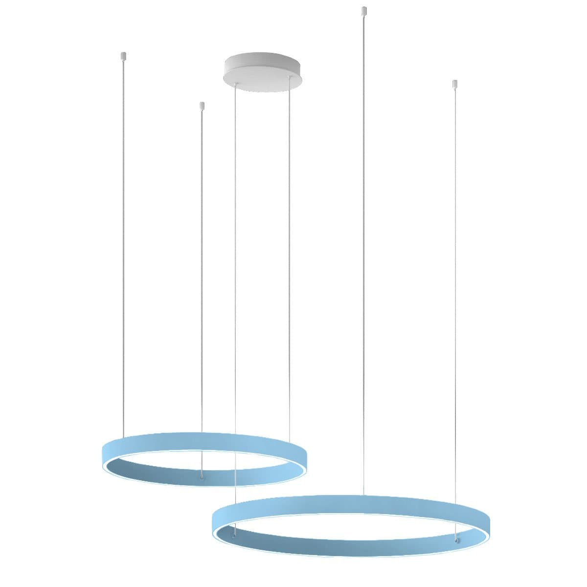 Lampadario moderno Promoingross GAME BIS S80+S100 LED CCT biemissione metallo silicone - 41