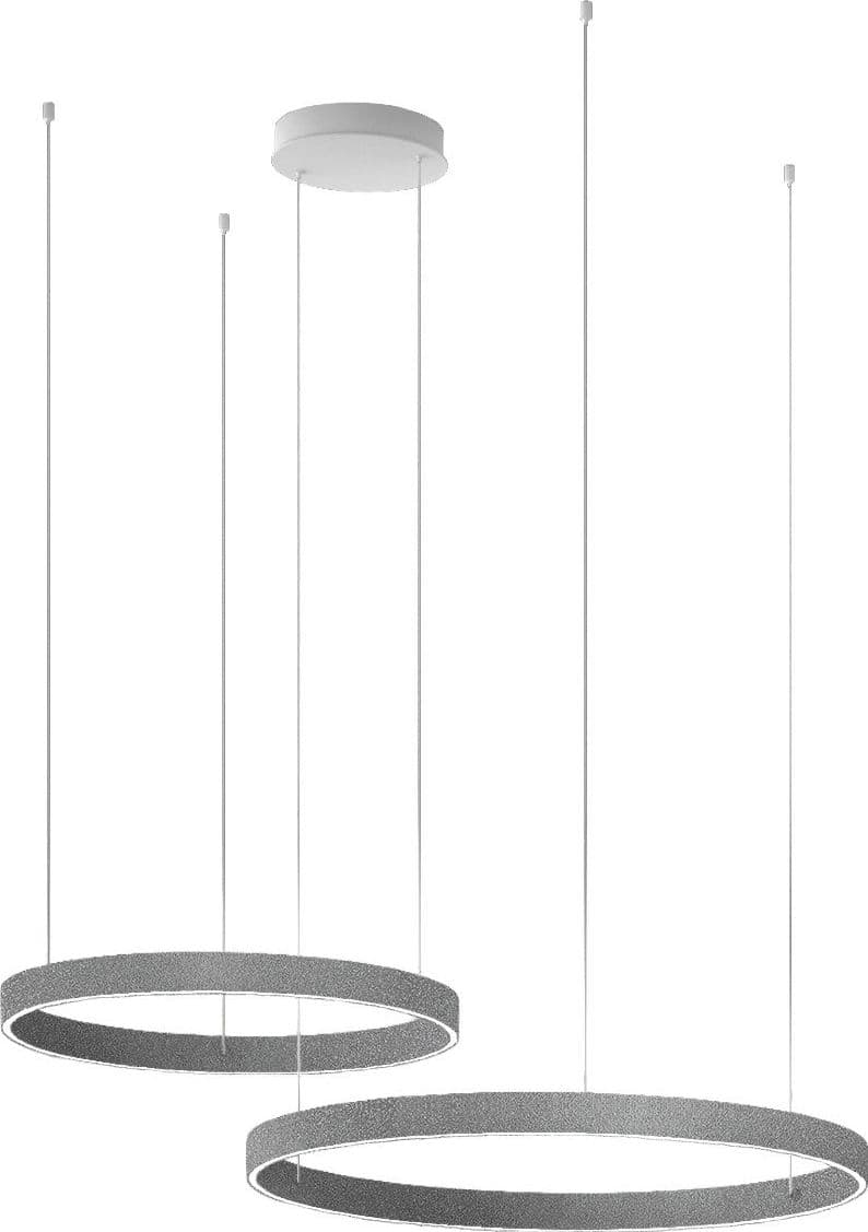 Lampadario moderno Promoingross GAME BIS S80+S100 LED CCT biemissione metallo silicone - 5