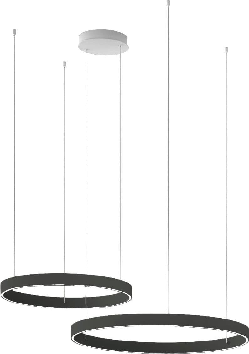Lampadario moderno Promoingross GAME BIS S80+S100 LED CCT biemissione metallo silicone - 6