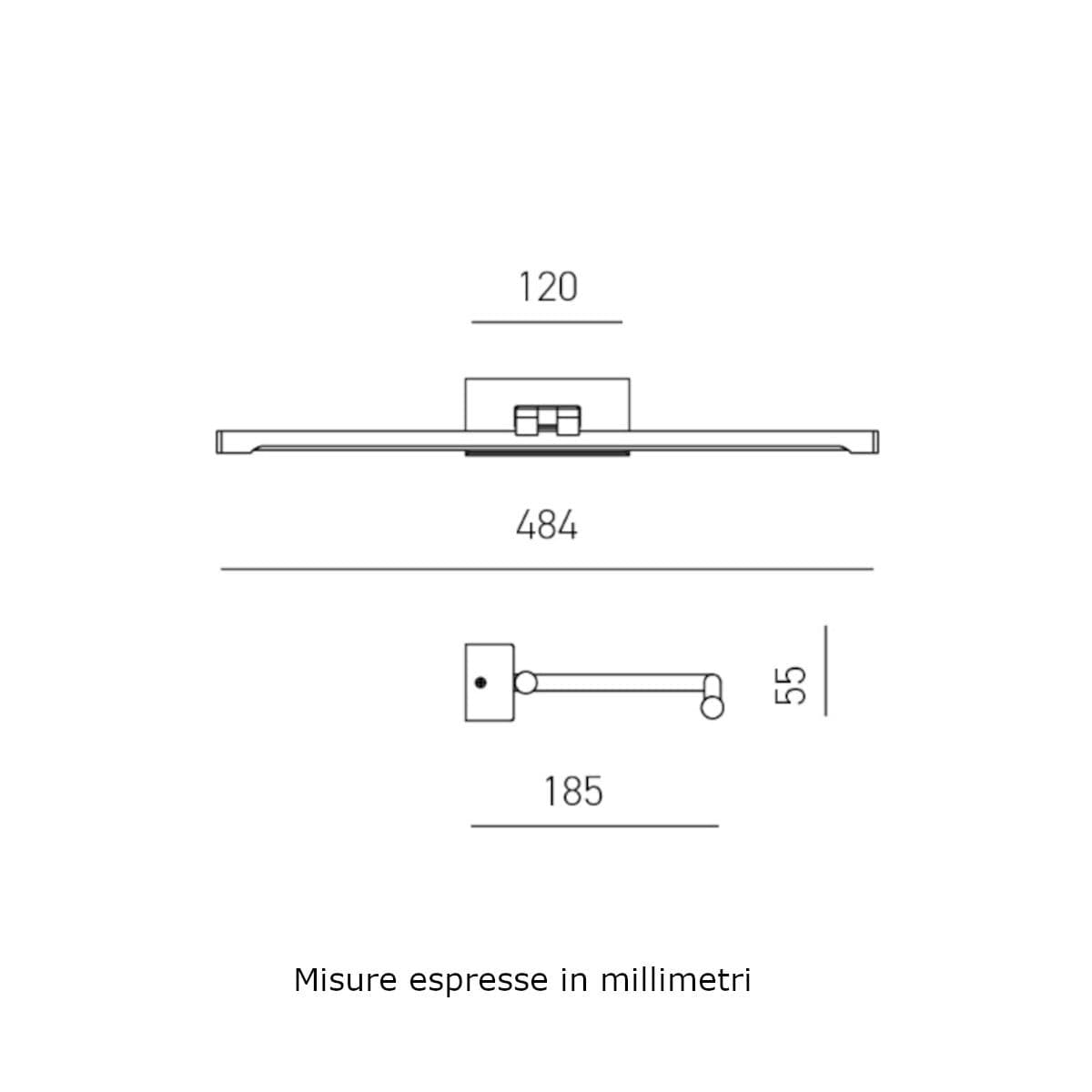 Applique moderno Gea Luce GAP442N LED metallo acrilico orientabile - 4