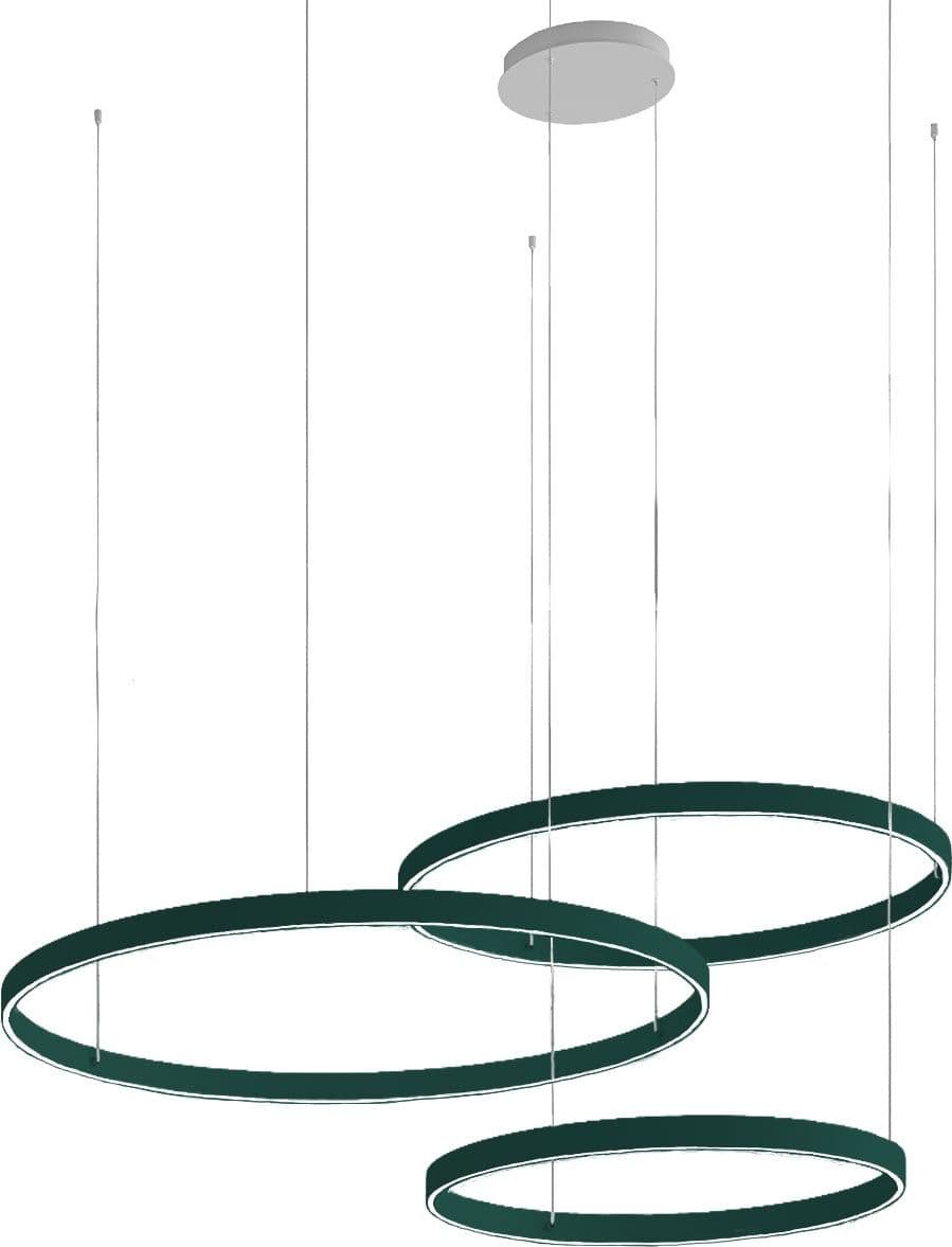 Lampadario moderno Promoingross GAME TRIS S40+S60+S80 LED CCT biemissione metallo silicone - 36