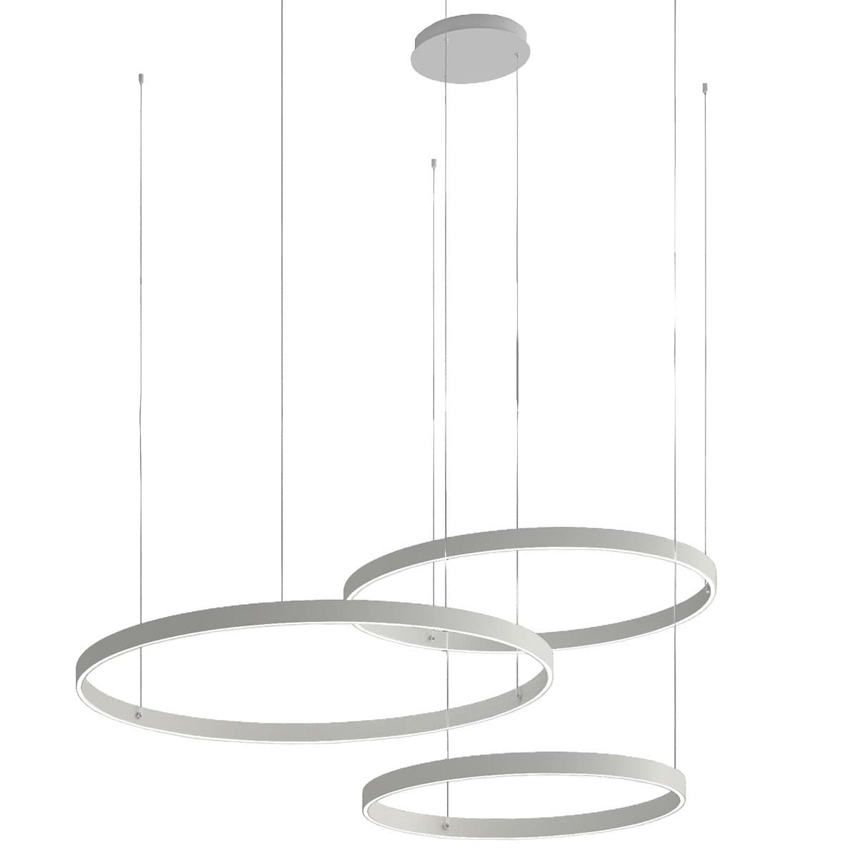 Lampadario moderno Promoingross GAME TRIS S40+S60+S80 LED CCT biemissione metallo silicone - 27