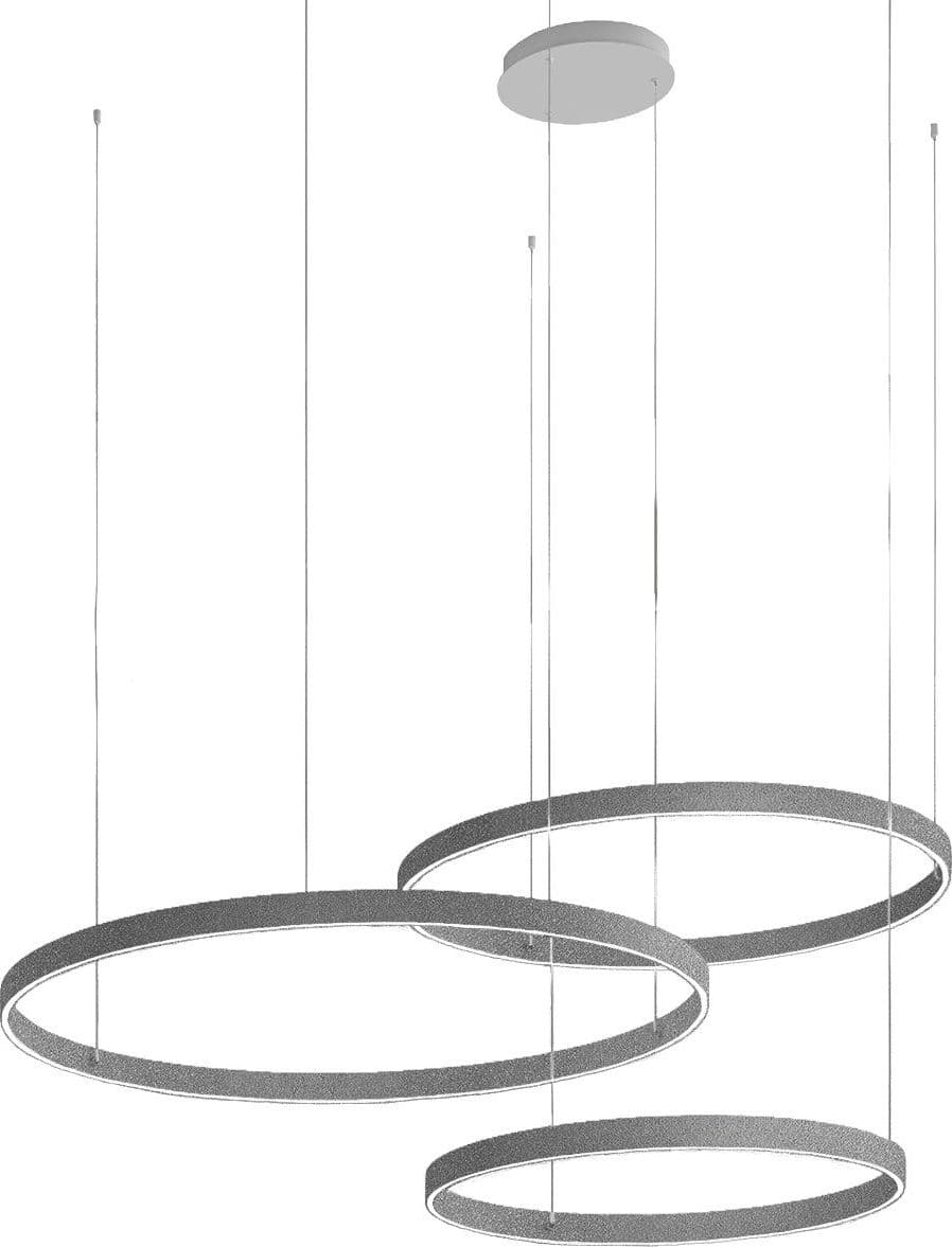 Lampadario moderno Promoingross GAME TRIS S40+S60+S80 LED CCT biemissione metallo silicone - 28