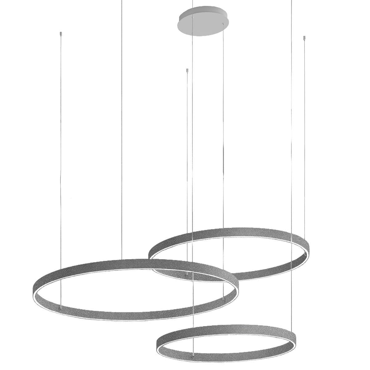Lampadario moderno Promoingross GAME TRIS S40+S60+S80 LED CCT biemissione metallo silicone - 28