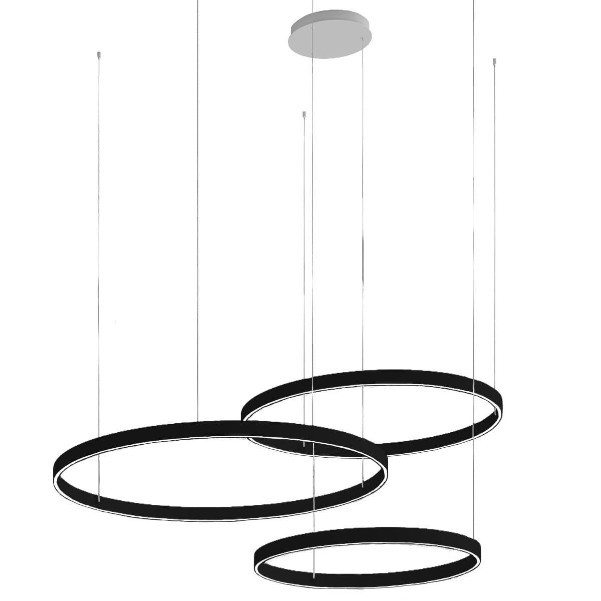 Lampadario moderno Promoingross GAME TRIS S40+S60+S80 LED CCT biemissione metallo silicone - 30