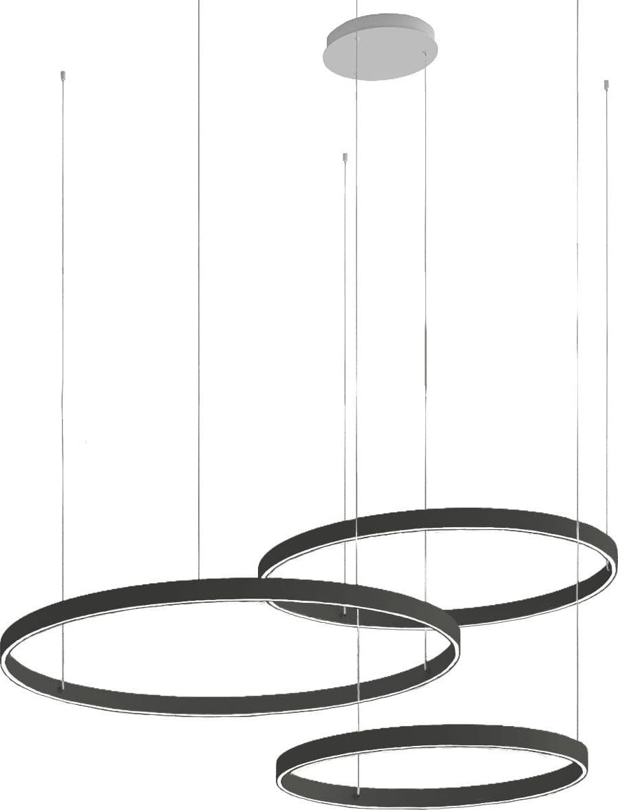 Lampadario moderno Promoingross GAME TRIS S40+S60+S80 LED CCT biemissione metallo silicone - 29