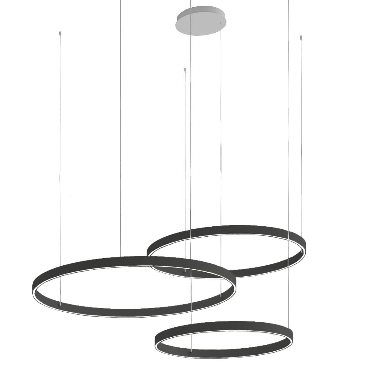Lampadario moderno Promoingross GAME TRIS S40+S60+S80 LED CCT biemissione metallo silicone - 29