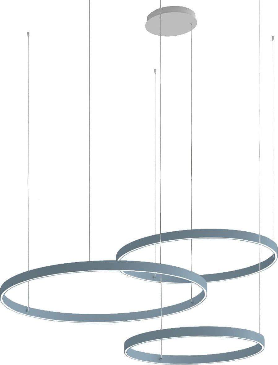 Lampadario moderno Promoingross GAME TRIS S40+S60+S80 LED CCT biemissione metallo silicone - 17