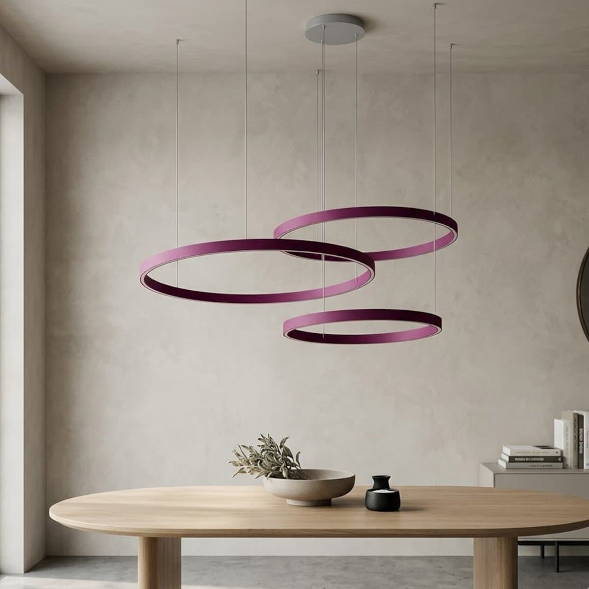 Lampadario moderno Promoingross GAME TRIS S40+S60+S80 LED CCT biemissione metallo silicone - 3