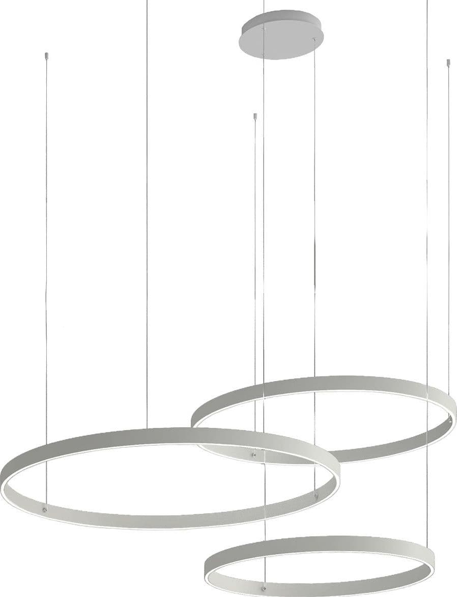 Lampadario moderno Promoingross GAME TRIS S40+S60+S80 LED CCT biemissione metallo silicone - 4