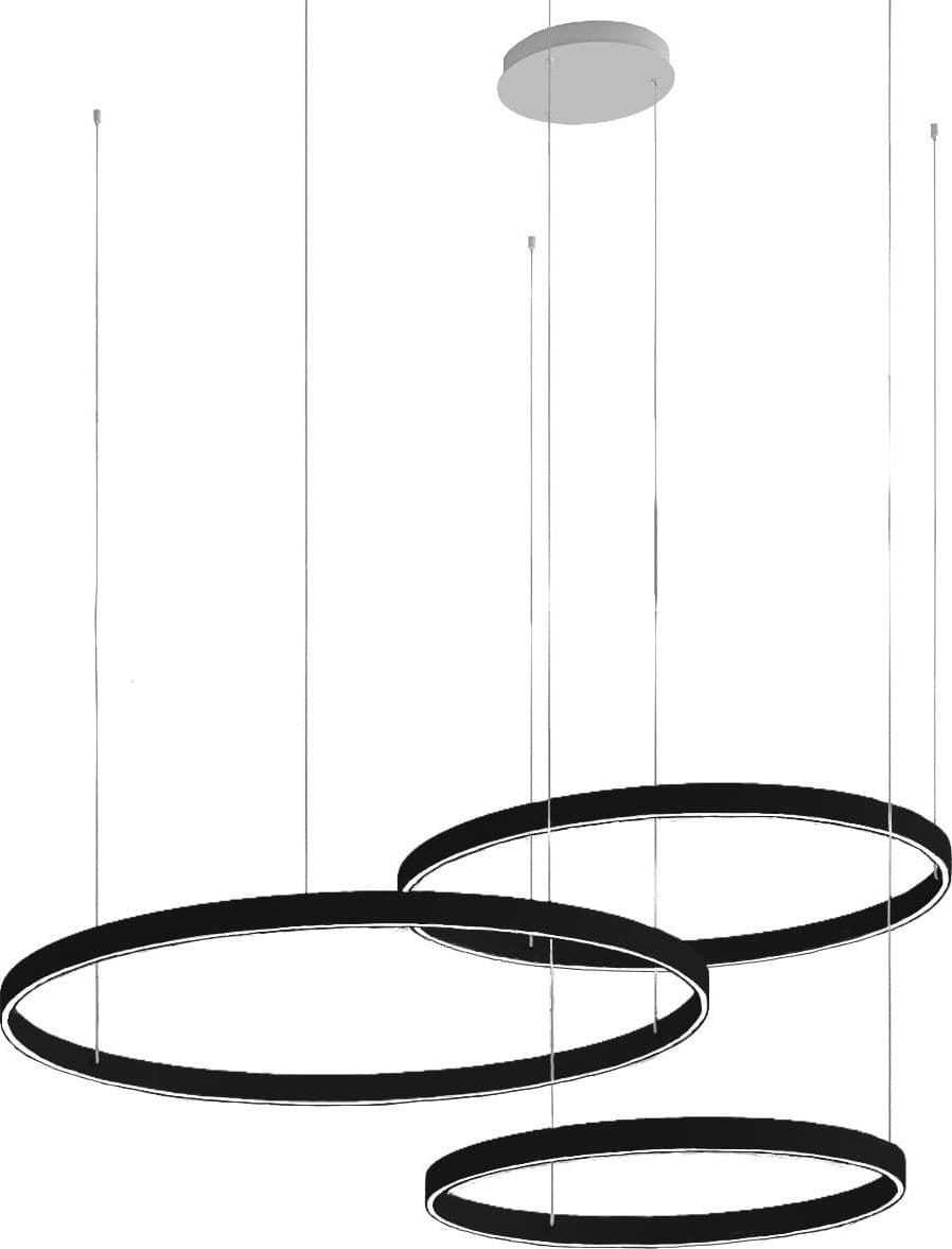 Lampadario moderno Promoingross GAME TRIS S40+S60+S80 LED CCT biemissione metallo silicone - 7