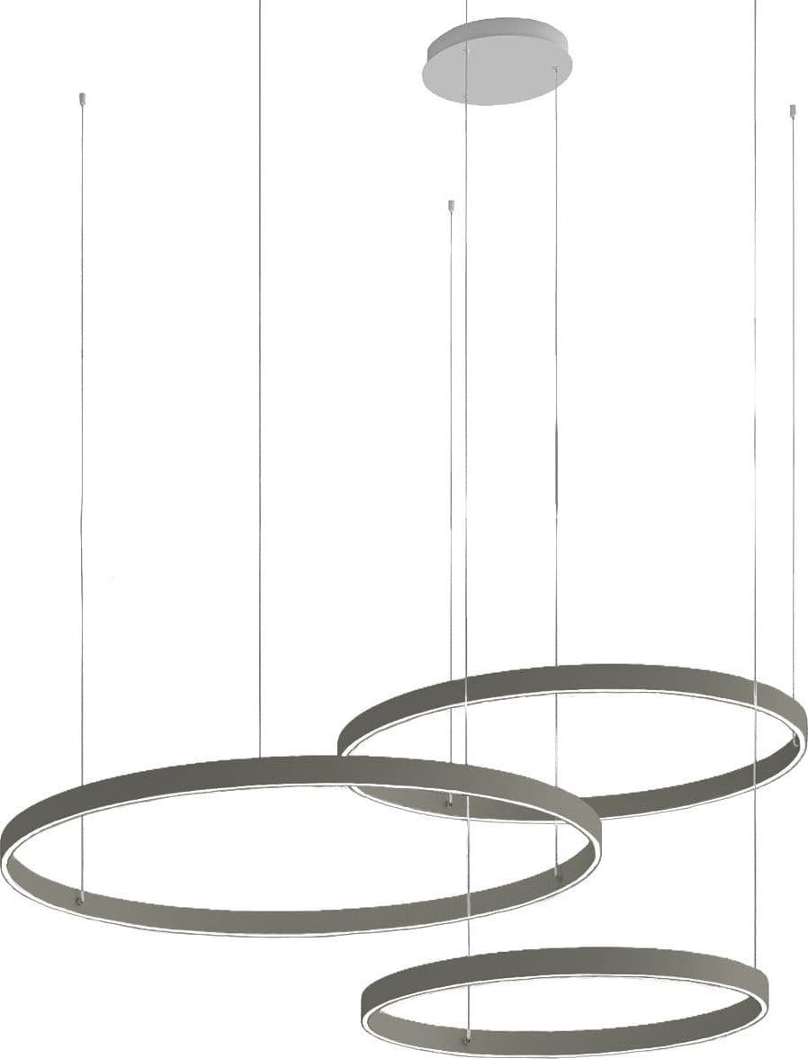 Lampadario moderno Promoingross GAME TRIS S40+S60+S80 LED CCT biemissione metallo silicone - 9