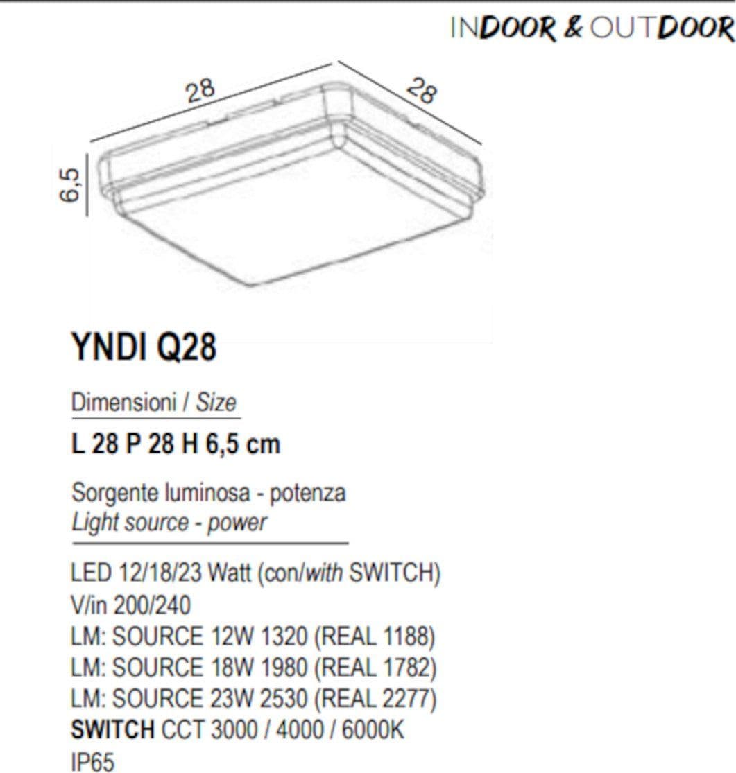 Plafoniera led Promoingross YNDI Q28 T28 WH CCT IP65 PVC metacrilato - 12