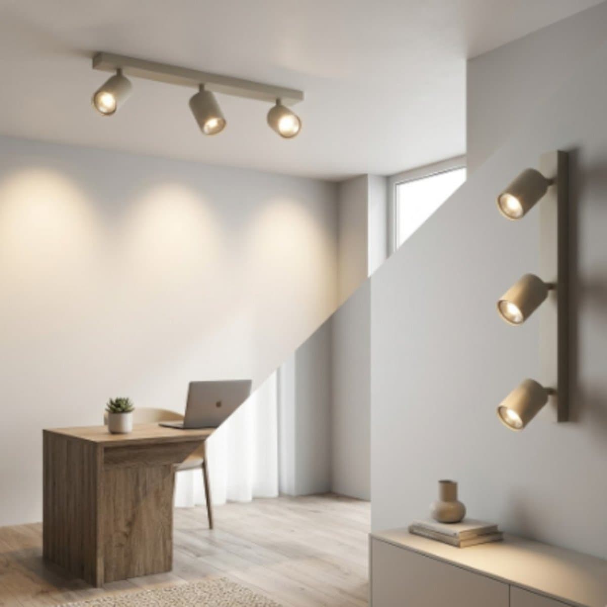 Binario moderno Top Light KORA 1208 3 SA GU10 LED faretti orientabili - 2