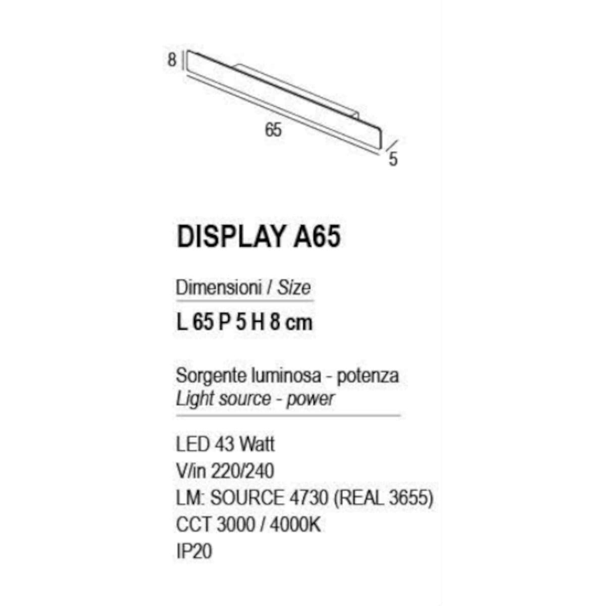Applique moderno Promoingross DISPLAY A WH LED CCT metallo BIANCO - 11