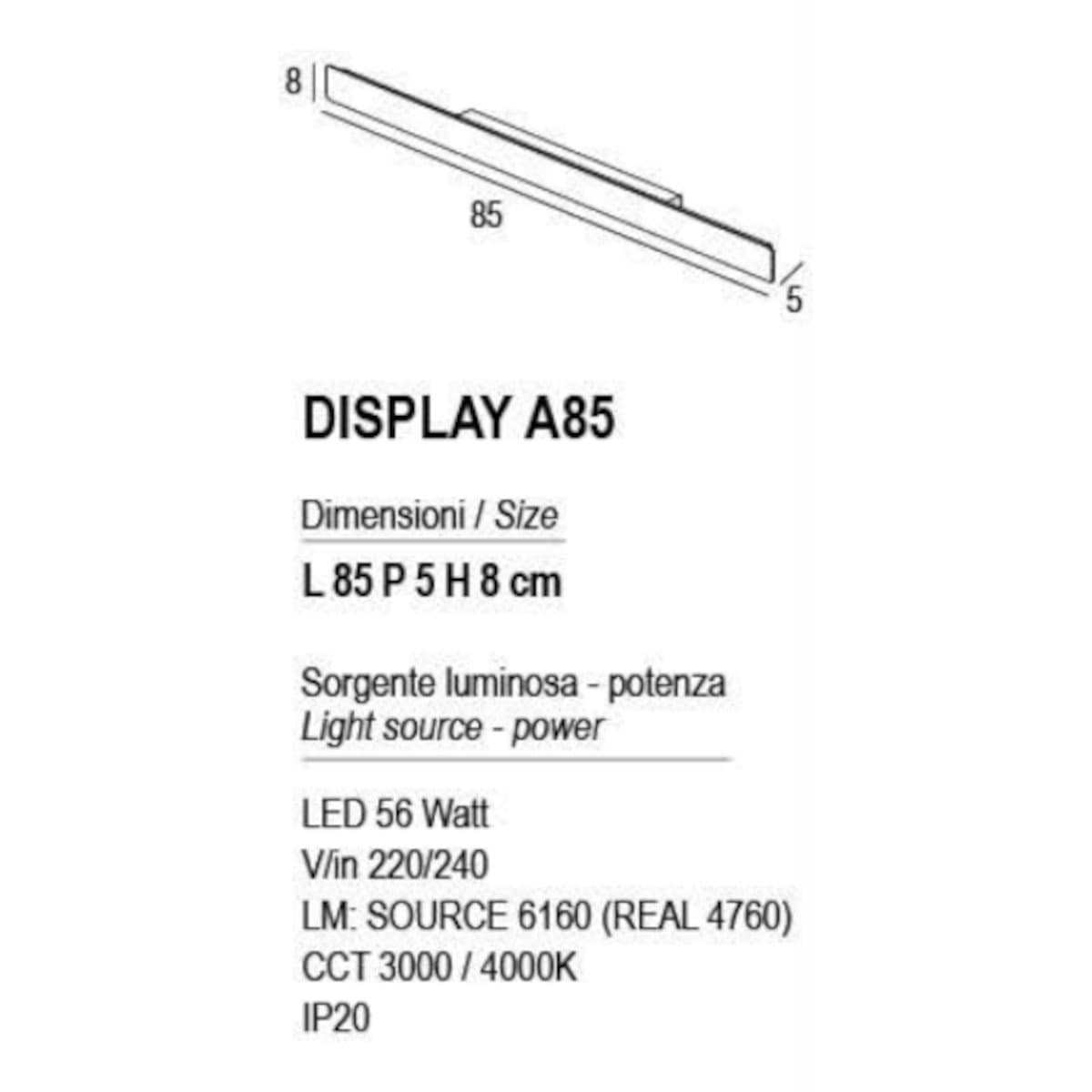 Applique moderno Promoingross DISPLAY A WH LED CCT metallo BIANCO - 12
