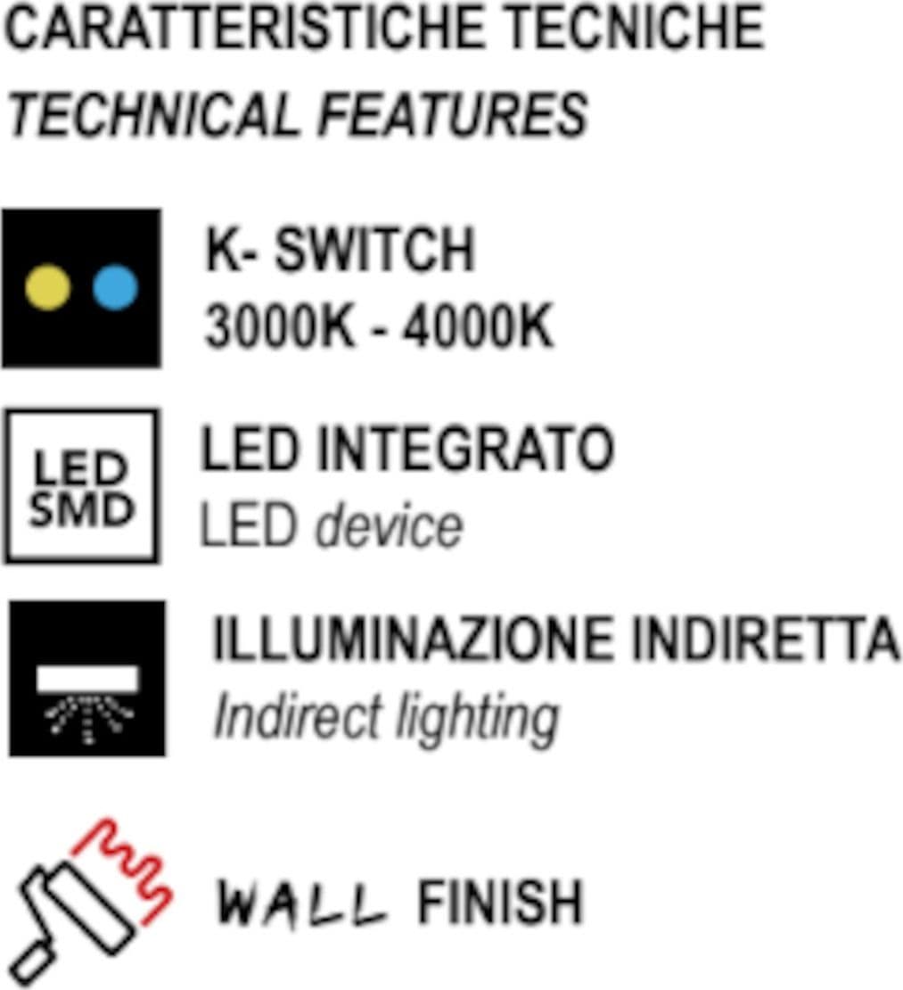 Applique moderno Promoingross DISPLAY A WH LED CCT metallo BIANCO - 14