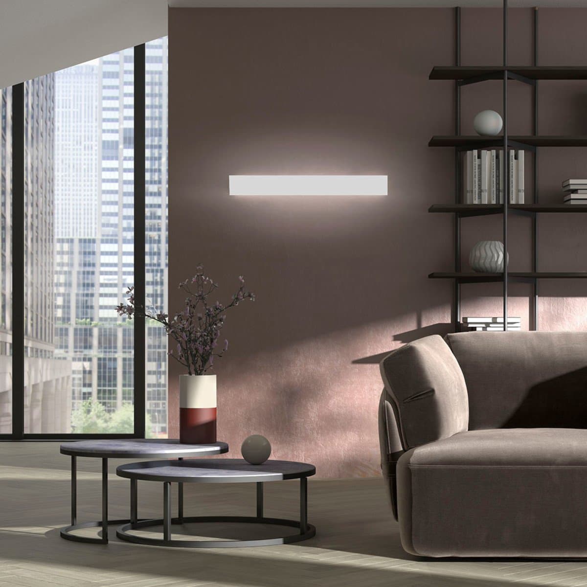Applique moderno Promoingross DISPLAY A WH LED CCT metallo BIANCO - 4
