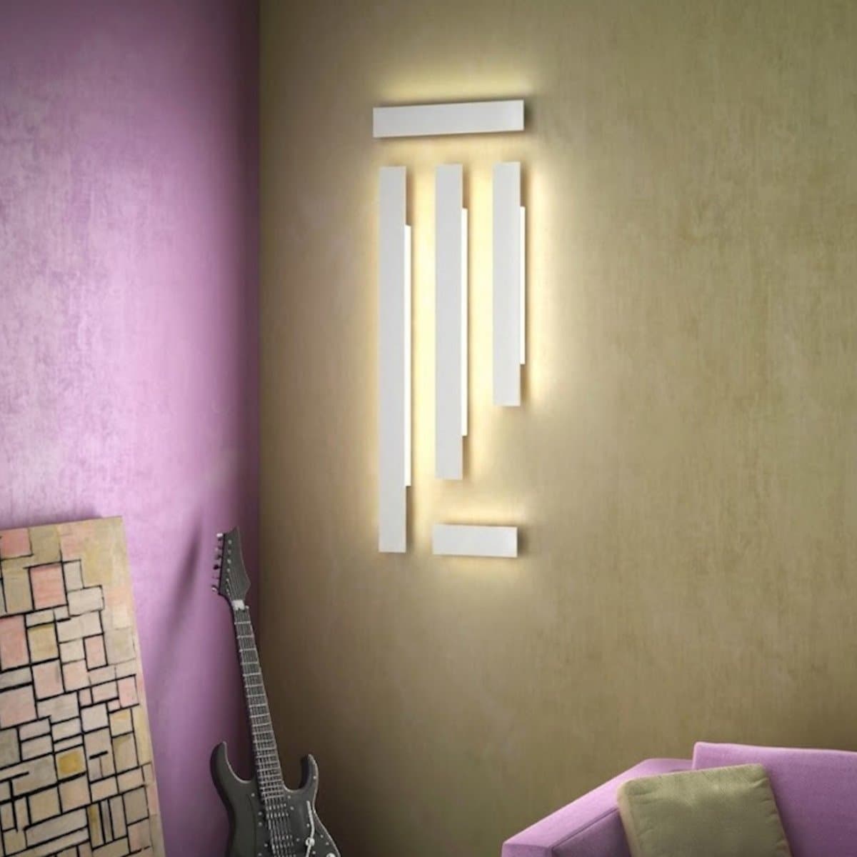 Applique moderno Promoingross DISPLAY A WH LED CCT metallo BIANCO - 8