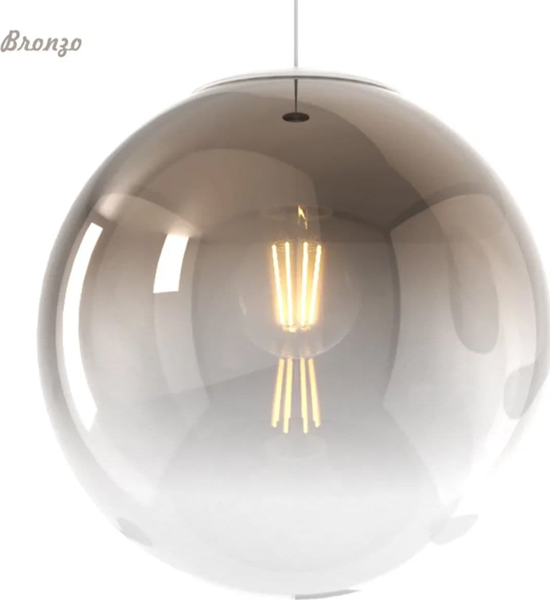 Lampadario moderno Top Light BIG ECLIPSE 1194 BI S4 RP BR AM E27 LED vetro sfera ambra bronzo - 2