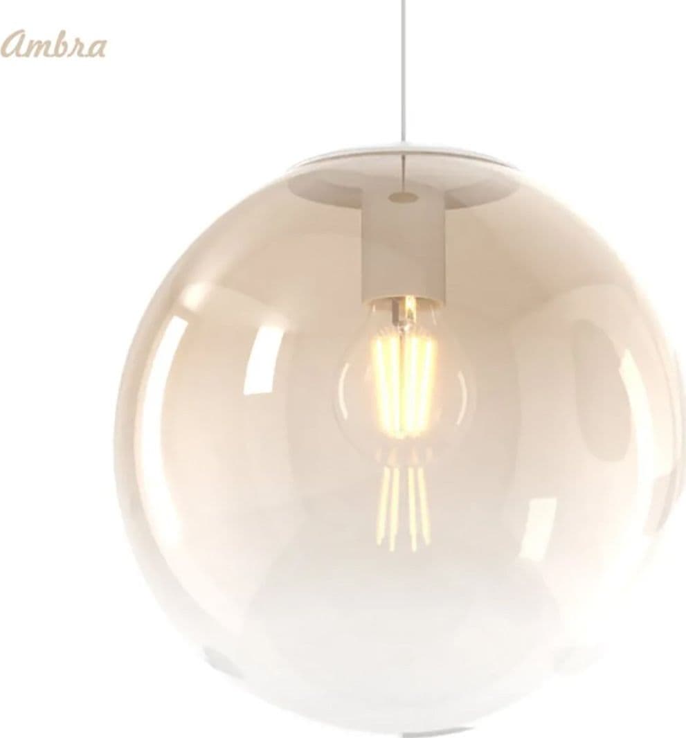 Lampadario moderno Top Light BIG ECLIPSE 1194 BI S4 RP BR AM E27 LED vetro sfera ambra bronzo - 3