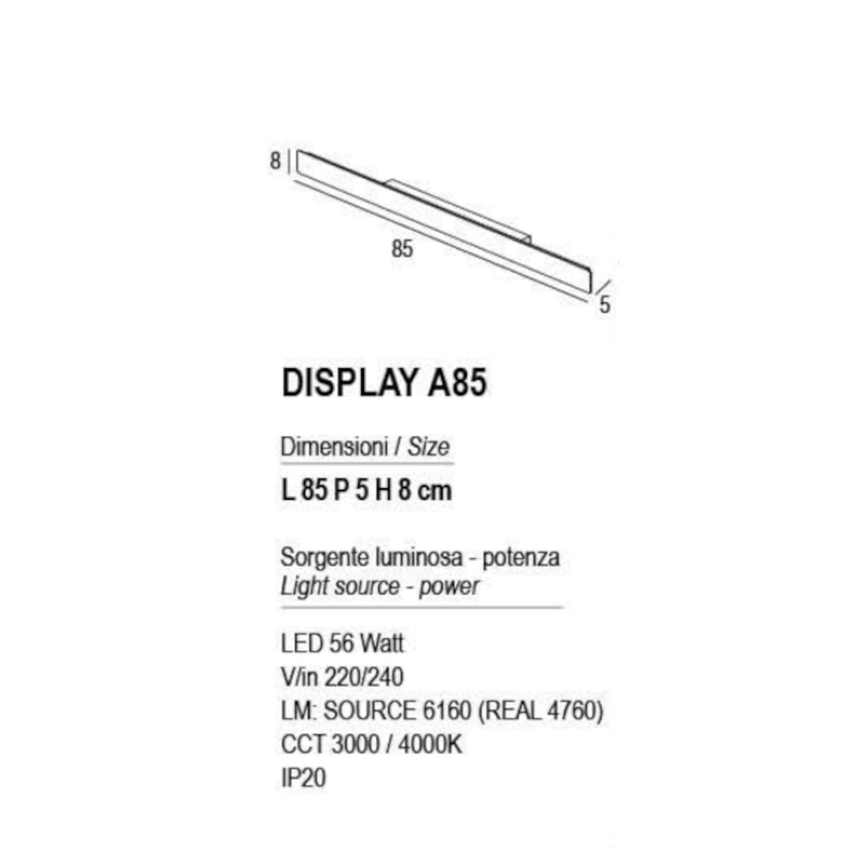 Applique moderno Promoingross DISPLAY A85 LED CCT metallo - 22