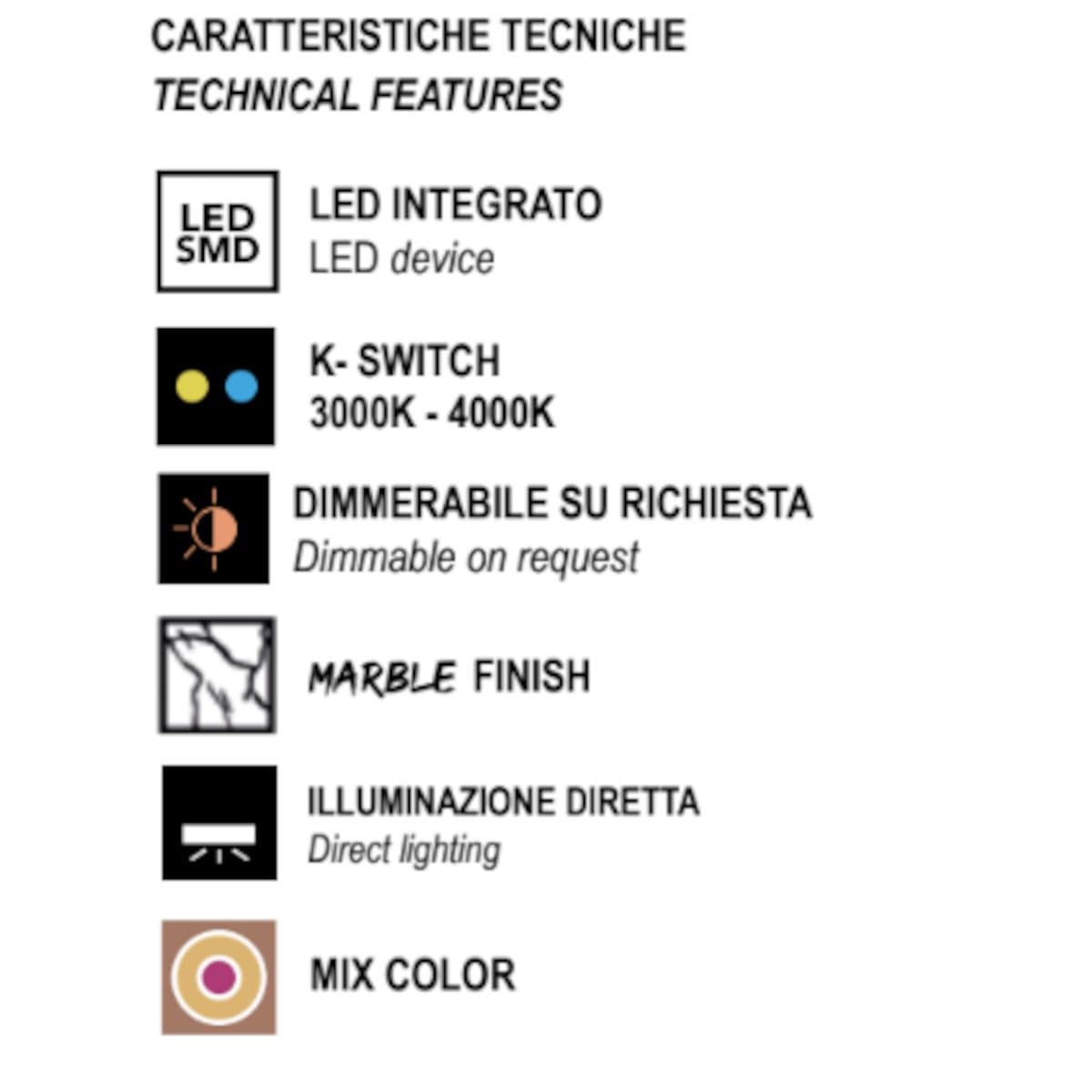 Plafoniera moderna Promoingross BOARD Q35 LED CCT metallo metacrilato - 25