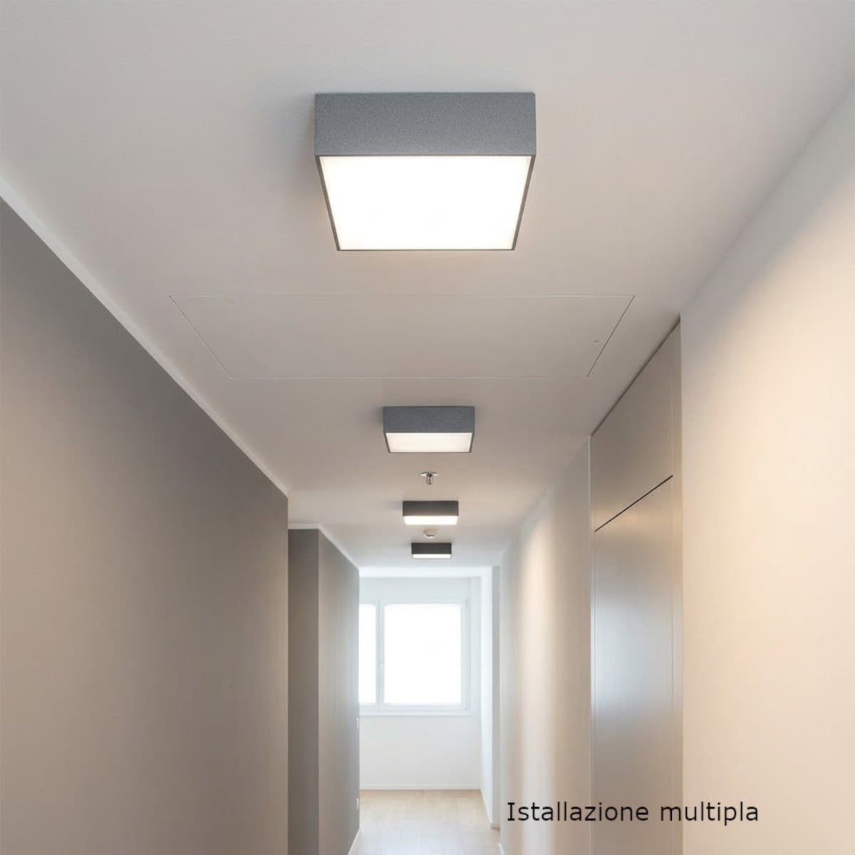 Plafoniera led Promoingross BOX Q15 CCT 17x17 metallo metacrilato - 2