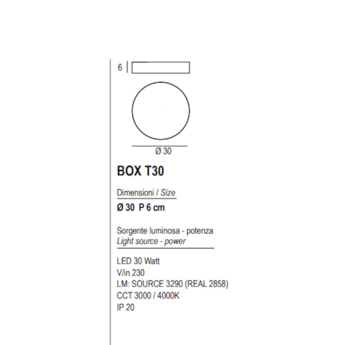 Plafoniera led Promoingross BOX T30 CCT metallo metacrilato - 19