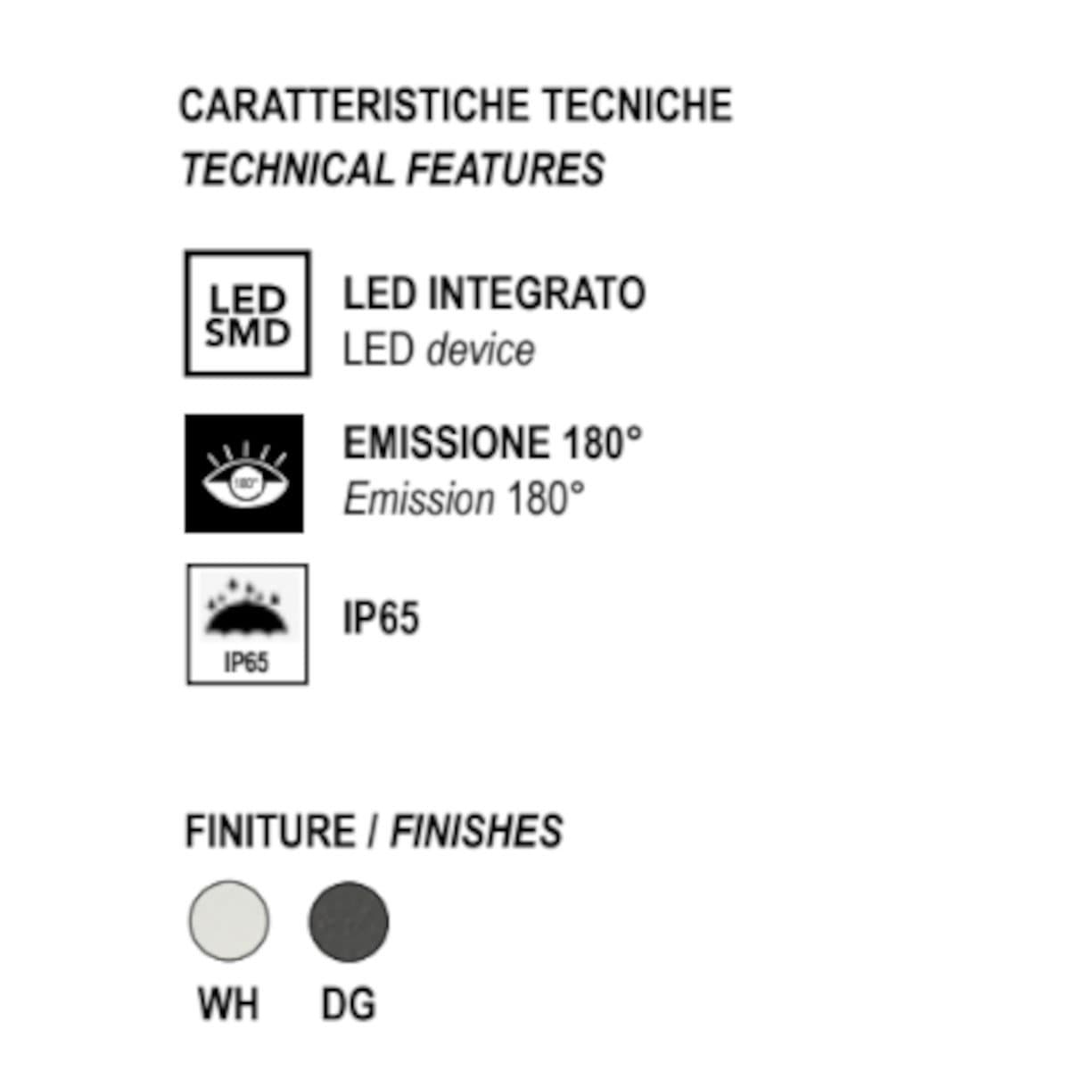 Applique led Promoingross TAY A25 IP65 moderno metallo metacrilato - 9