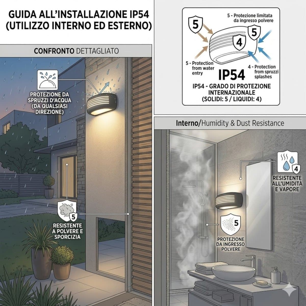 Applique Promoingross NAIL A28 B E14 LED IP54 alluminio metacrilato classico moderno - 9