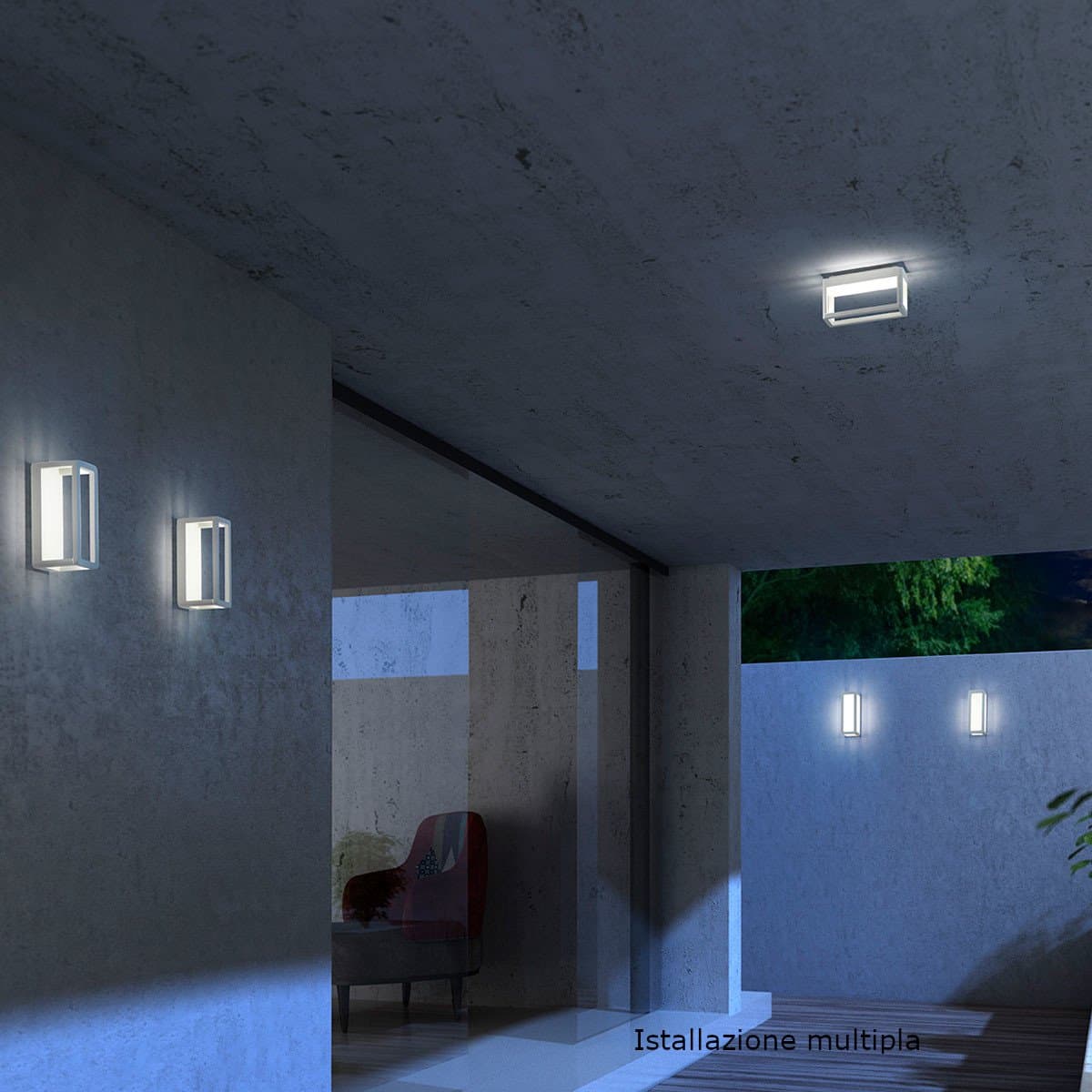 Applique moderno Promoingross SHELL R23 LED IP65 alluminio metacrilato - 3