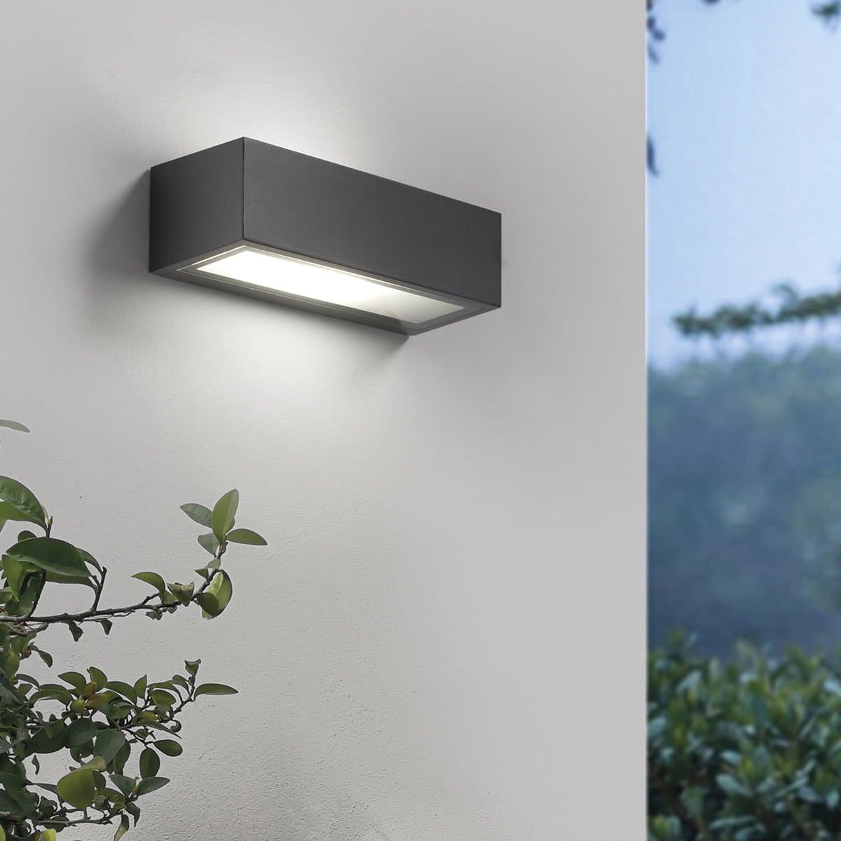 Applique moderno Promoingross PATHIO E27 LED IP54 alluminio vetro - 2
