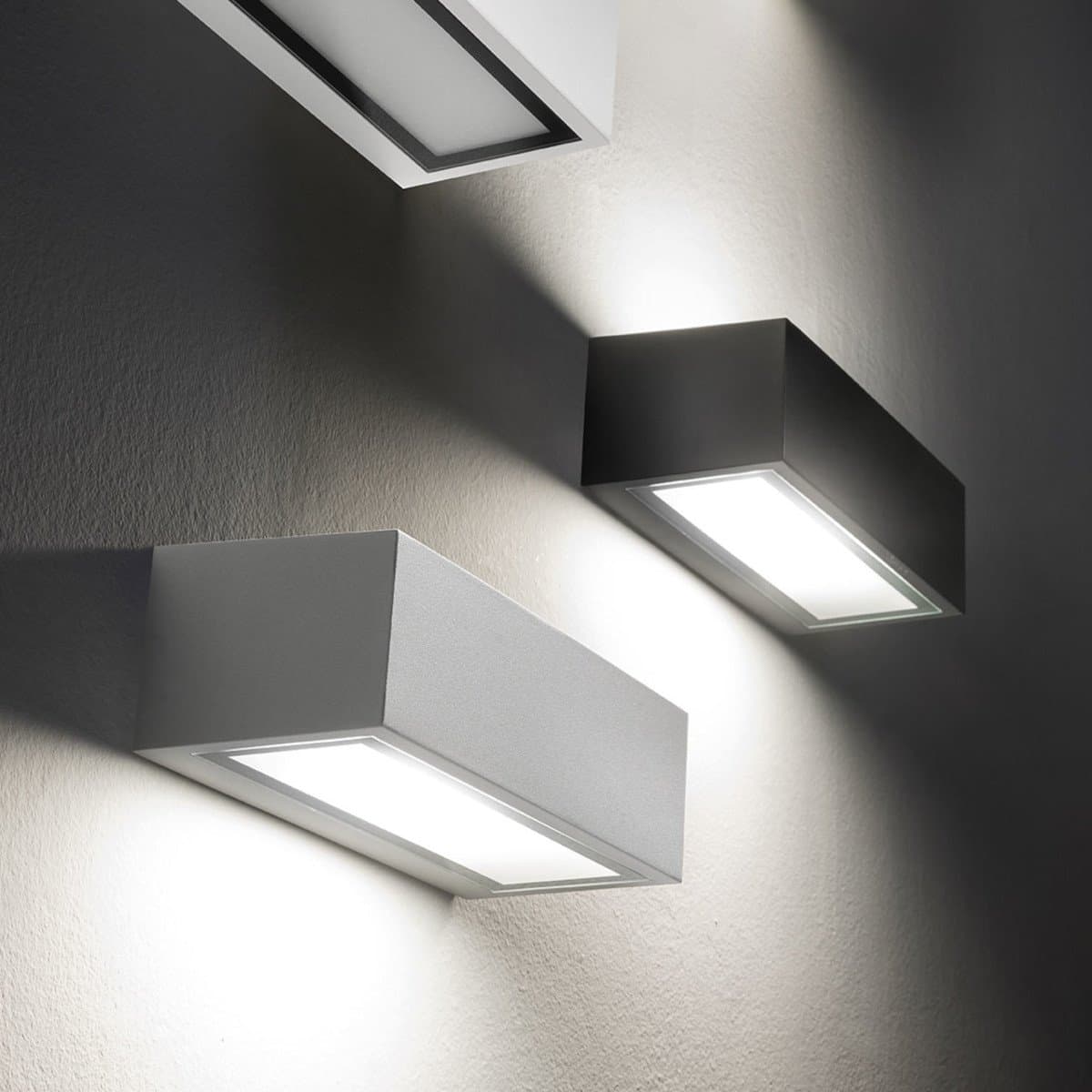 Applique moderno Promoingross PATHIO E27 LED IP54 alluminio vetro - 5