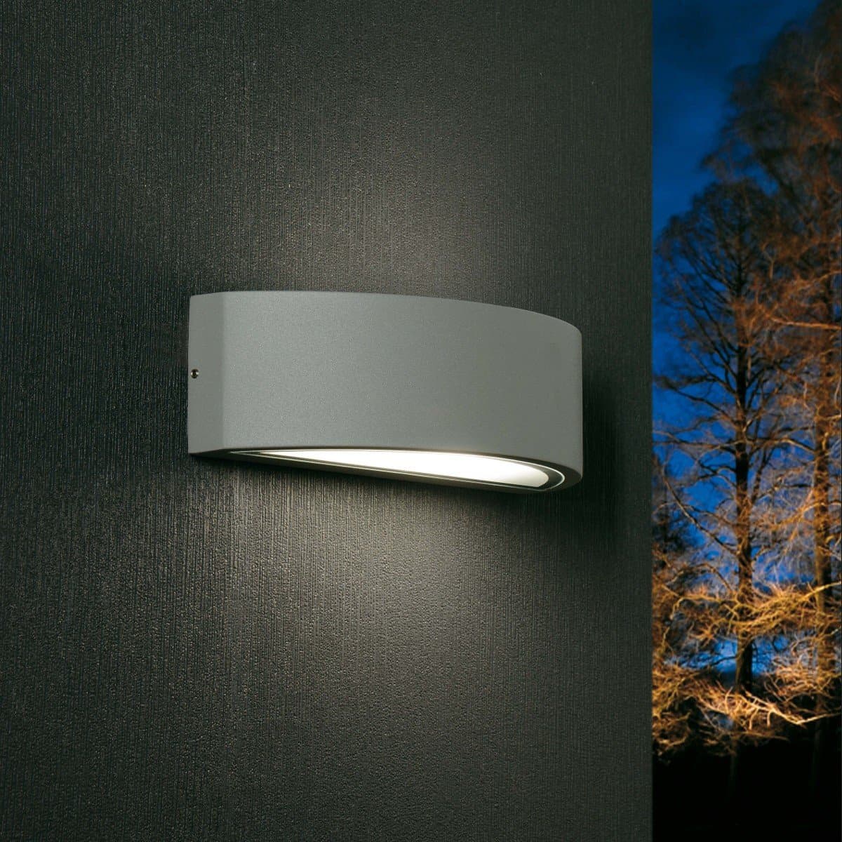 Applique moderno Promoingross LENTE 5581 E27 LED IP54 alluminio vetro biemissione monoemissione - 2