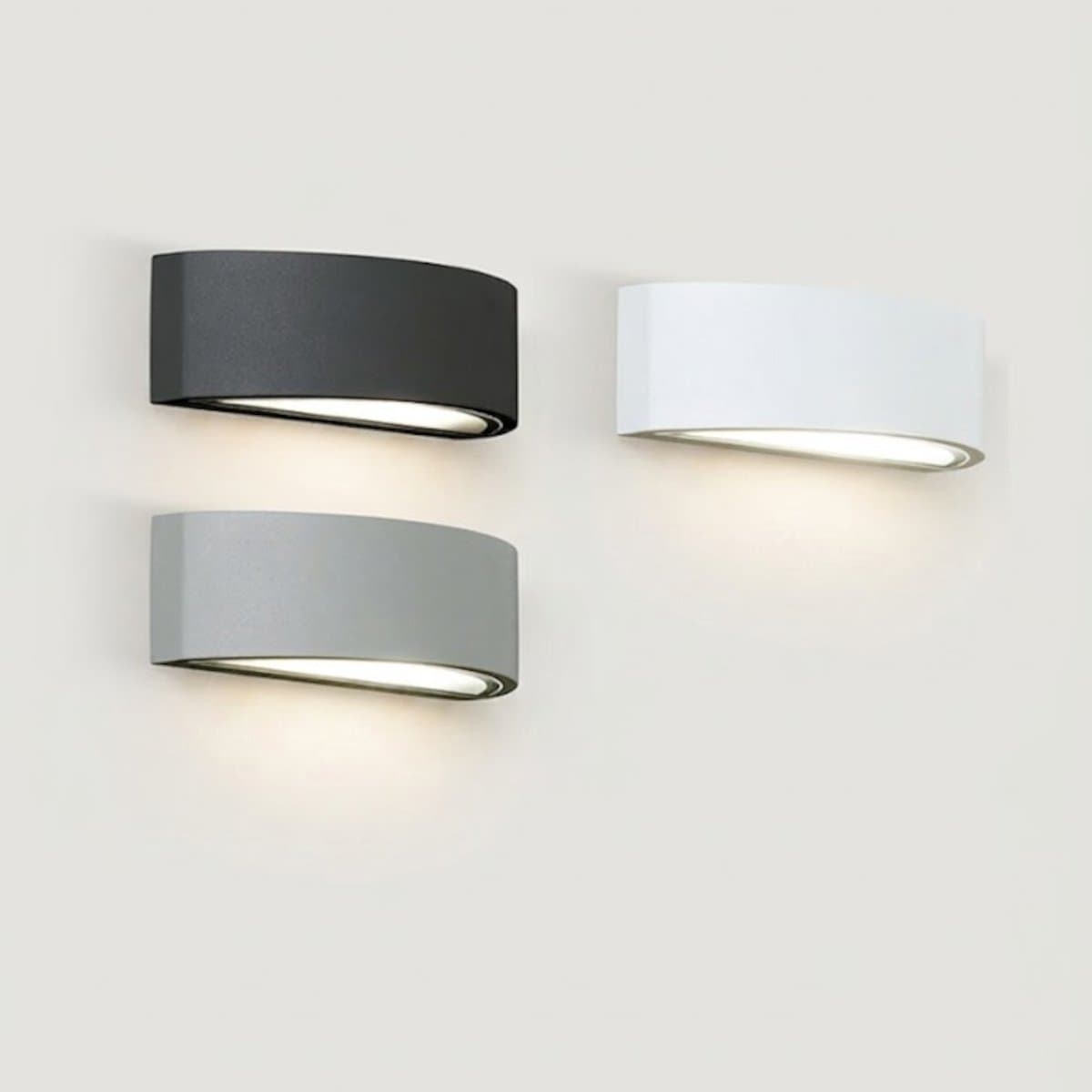Applique moderno Promoingross LENTE 5581 E27 LED IP54 alluminio vetro biemissione monoemissione - 7